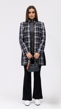 Plaid Leather Jacket - Black