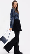 Split Jacket Black - Blue