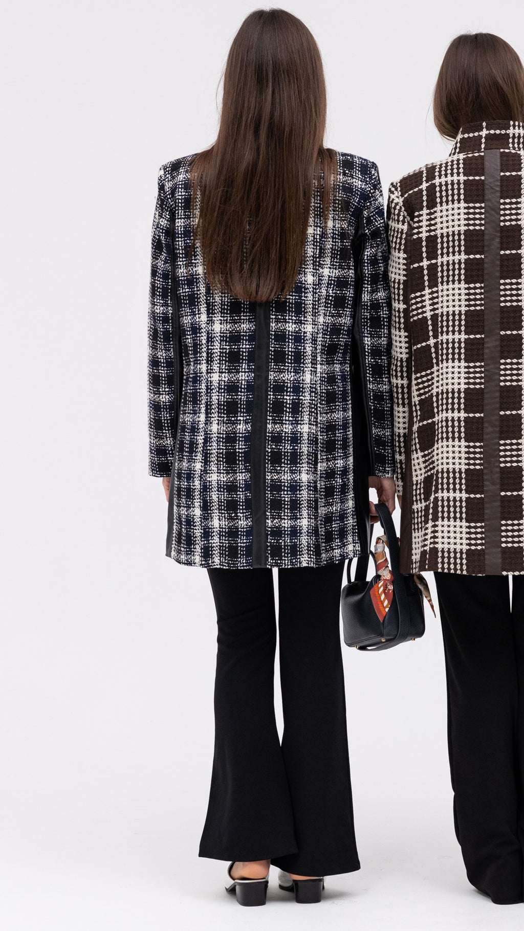 Plaid Leather Jacket - Black